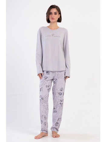 vienetta γυναικεία χειμερινή βαμβακερή πυτζάμα με τύπωμα σε προσφορά