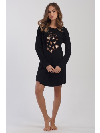 vienetta γυναικείο χειμερινό βαμβακερό νυχτικό με τύπωμα