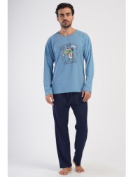 vienettaman ανδρική χειμερινή βαμβακερή πυτζάμα `lucky` plus size(1xl-4xl)-405311