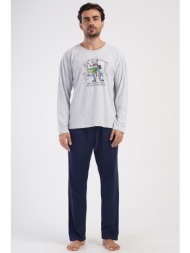 vienettaman ανδρική χειμερινή πυτζάμα `lucky` plus size(1xl-4xl)-405311a