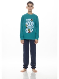 galaxy eφηβική χειμερινή πυτζάμα για αγόρια με τύπωμα στην μπλούζα (10-16ετών)-134-25a