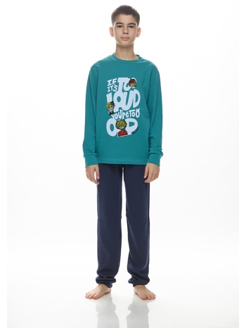 galaxy eφηβική χειμερινή πυτζάμα για αγόρια με τύπωμα στην σε προσφορά