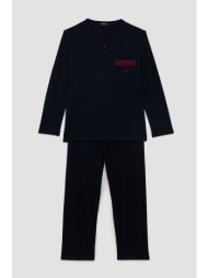 minerva ανδρική χειμερινή βαμβακερή πυτζάμα με πατιλέτα-71312-100