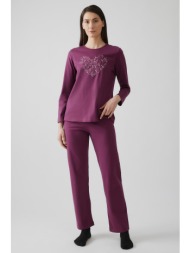 minerva γυναικεία χειμερινή βαμβακερή πυτζάμα-52644-694