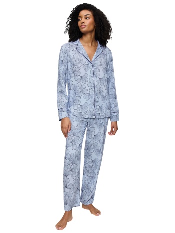 triumph γυναικεία χειμερινή βισκόζη πυτζάμα κουμπωτή με