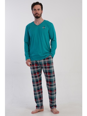 vienetta man ανδρικη χειμερινή βαμβακερή πυτζάμα με v σε προσφορά