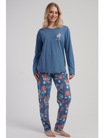 vienetta γυναικεία χειμερινή βαμβακερή πυτζάμα με εμπριμέ σε προσφορά