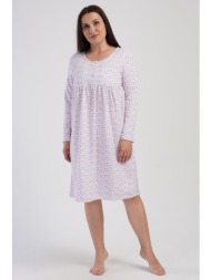 vienetta γυναικείο χειμερινό βαμβακερό νυχτικό φουτερ με πατιλέτα plus size (1xl-4xl)-161706a