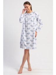 vienetta γυναικείο χειμερινό βαμβακερό νυχτικό φουτερ με πατιλέτα plus size (1xl-4xl)-161704