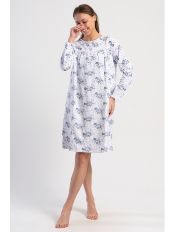 vienetta γυναικείο χειμερινό βαμβακερό νυχτικό φουτερ με