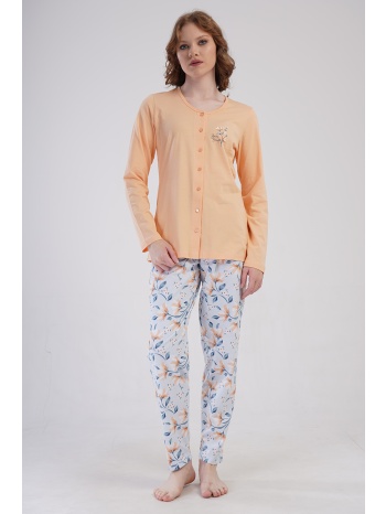 vienetta γυναικεία χειμερινή βαμβακερή κουμπωτή πυτζάμα με σε προσφορά