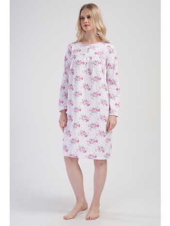 vienetta γυναικείο χειμερινό βαμβακερό νυχτικό φουτερ με