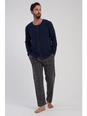 vienetta man ανδρική χειμερινή βαμβακερή κουμπωτή πυτζάμα σε προσφορά