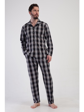 vienetta man ανδρική χειμερινή βαμβακερή κουμπωτή πυτζάμα σε προσφορά