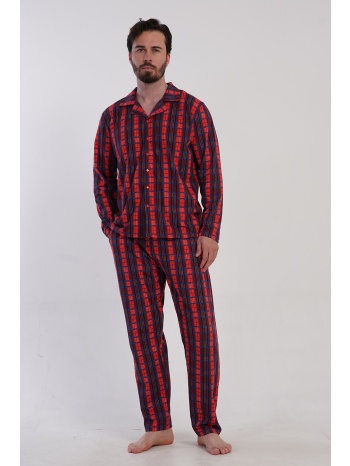 vienetta man ανδρική χειμερινή βαμβακερή κουμπωτή πυτζάμα σε προσφορά