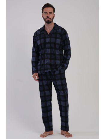 vienetta man ανδρική χειμερινή βαμβακερή κουμπωτή πυτζάμα σε προσφορά