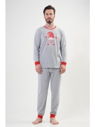 vienetta man ανδρική χειμερινή χριστουγεννιάτικη πυτζάμα με τύπωμα-204192