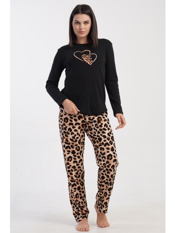 vienetta γυναικεία χειμερινή βαμβακερή πυτζάμα με εμπριμέ σε προσφορά