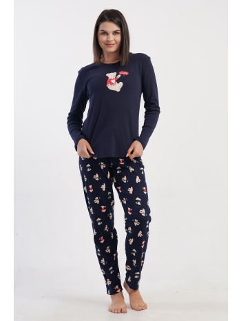 vienetta γυναικεία χειμερινή βαμβακερή πυτζάμα με εμπριμέ σε προσφορά