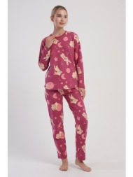 vienetta γυναικεία χειμερινή βαμβακερή φούτερ πυτζάμα `bunnies`-504022