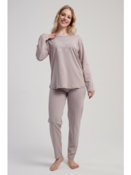 vienetta γυναικεία χειμερινή βαμβακερή πυτζάμα πουά plus size (1xl-4xl)-503010