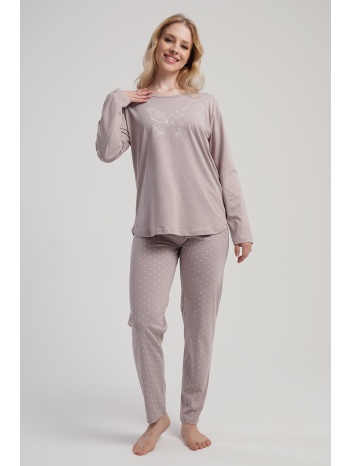 vienetta γυναικεία χειμερινή βαμβακερή πυτζάμα πουά plus σε προσφορά