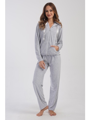 vienetta γυναικείο μονόχρωμο βελουτέ homewear με σε προσφορά