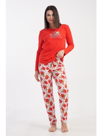 vienetta γυναικεία χειμερινή βαμβακερή πυτζάμα με εμπριμέ σε προσφορά