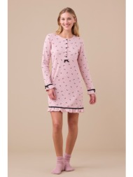 noidinotte γυναικείο χειμερινό νυχτικό πολυτελείας με πατιλέτα-la3399