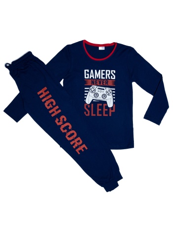 vienetta παιδική πυτζάμα για αγόρια `gamers never sleep` (9 σε προσφορά