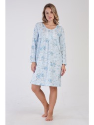 vienetta γυναικείο χειμερινό βαμβακερό νυχτικό με πατιλέτα-161374