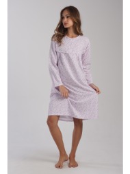 vienetta γυναικείο χειμερινό βαμβακερό νυχτικό φουτερ με πατιλέτα plus size (1xl-4xl)-161703a