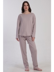 vienetta γυναικεία χειμερινή βαμβακερή πυτζάμα πουά-503017