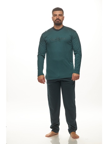 ανδρική χειμερινή πυτζάμα με τύπωμα και μονόχρωμο σε προσφορά