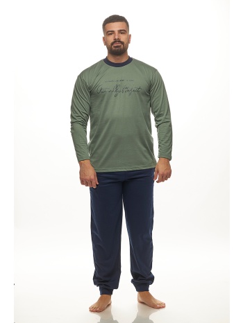 ανδρική χειμερινή πυτζάμα με τύπωμα και μονόχρωμο σε προσφορά