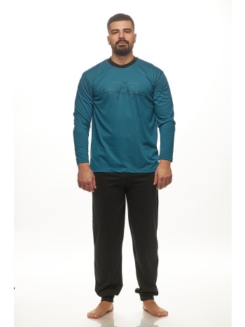 ανδρική χειμερινή πυτζάμα με τύπωμα και μονόχρωμο σε προσφορά