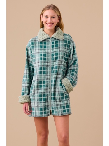 noidinotte γυναικεία ρόμπα πολυτελείας καρό βελουτέ με σε προσφορά