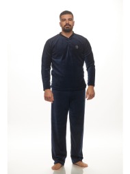 zaboo ανδρική χειμερινή βελούδινη πυτζάμα με πατιλέτα-zb1128