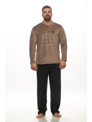 zaboo ανδρική χειμερινή βελούδινη πυτζάμα με πατιλέτα-zb1130