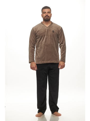 zaboo ανδρική χειμερινή βελούδινη πυτζάμα με v σε προσφορά