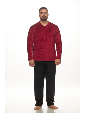 zaboo ανδρική χειμερινή βελούδινη πυτζάμα με v σε προσφορά