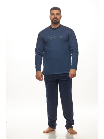 ανδρική χειμερινή πυτζάμα με τύπωμα και μονόχρωμο σε προσφορά