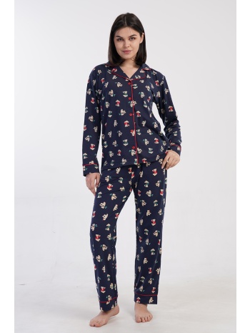 vienetta γυναικεία χειμερινή κουμπωτή πυτζάμα με σε προσφορά