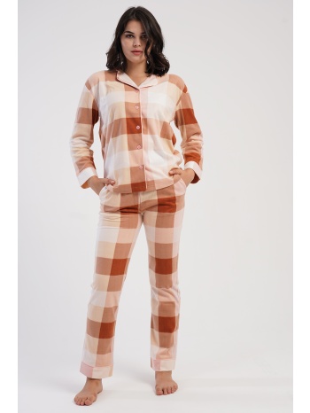 vienetta γυναικεία χειμερινή fleece πυτζάμα κουμπωτή σε προσφορά