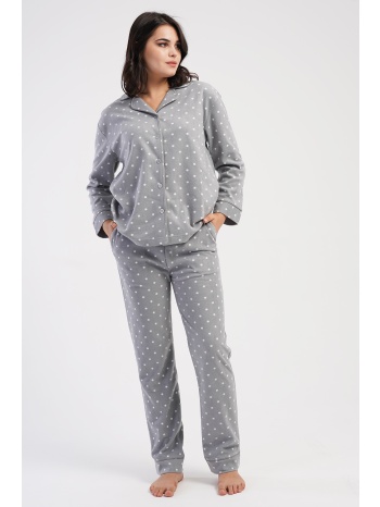 vienetta γυναικεία χειμερινή fleece πυτζάμα κουμπωτή σε προσφορά