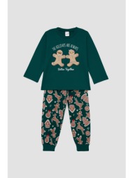 minerva unisex βρεφική βαμβακερή χριστουγεννιάτικη πυτζάμα `biscuits` (06μ-3ετών)-62465-843