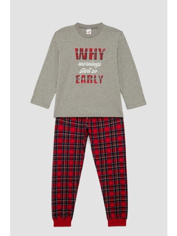 minerva εφηβική χειμερινή βαμβακερή πυτζάμα με φούτερ σε προσφορά