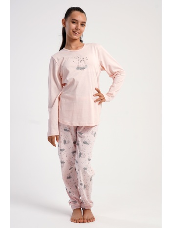 vienetta kids εφηβική χειμερινή βαμβακερή πυτζάμα με τύπωμα σε προσφορά