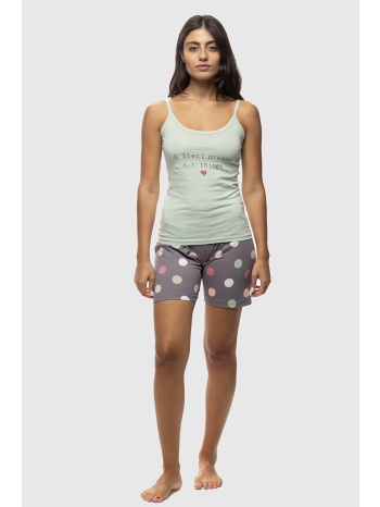 γυναικεία καλοκαιρινή βαμβακερή πυτζάμα με σορτσάκι και