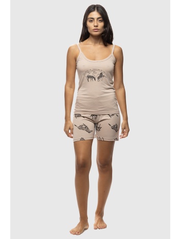 γυναικεία καλοκαιρινή πυτζάμα με σορτσάκι και λεπτή